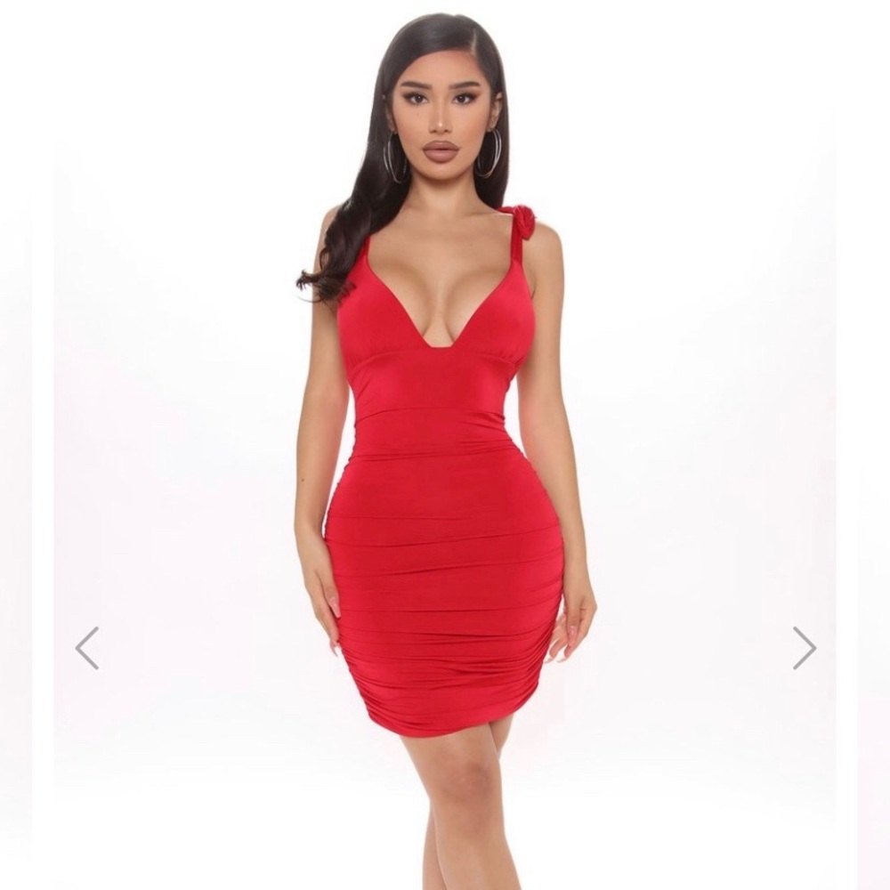 Dining in Ruched Mini Dress